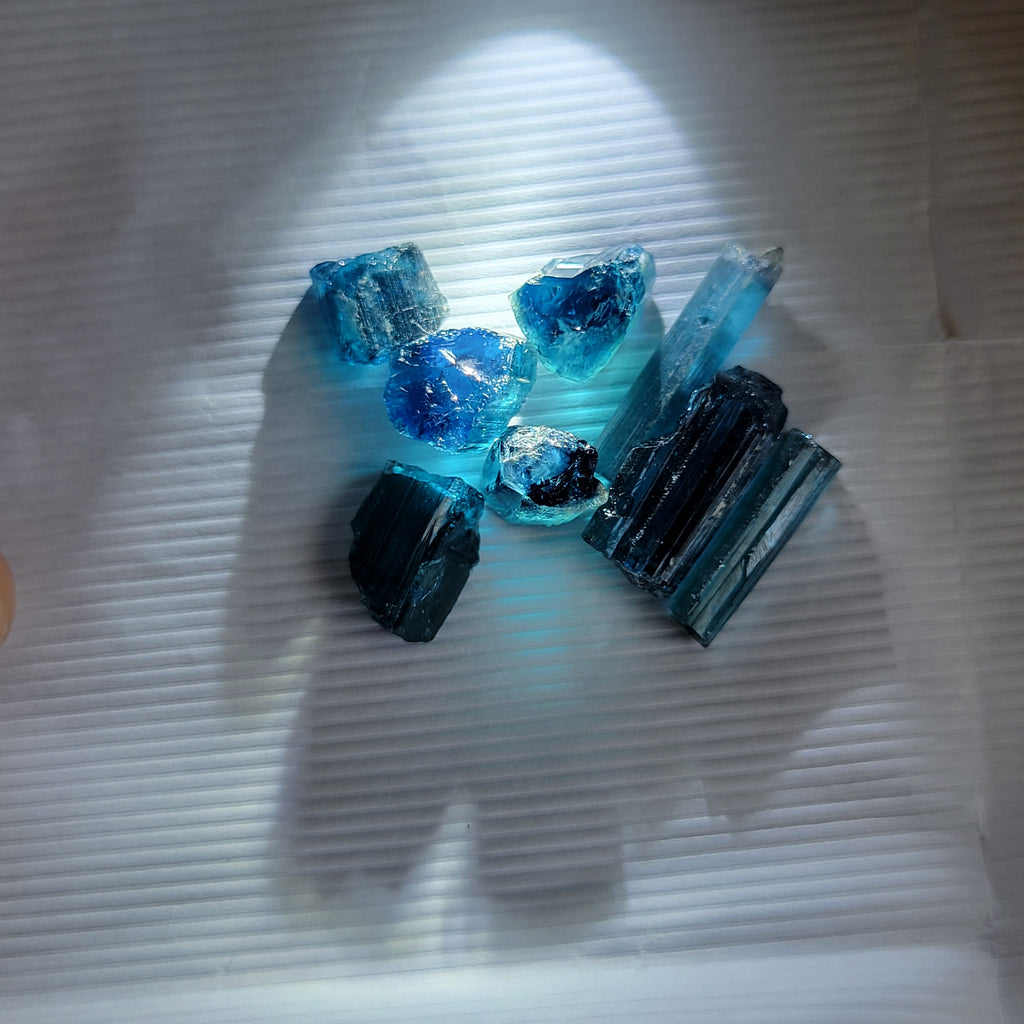 Blue  Tourmaline Facet Rough 39.93tcw