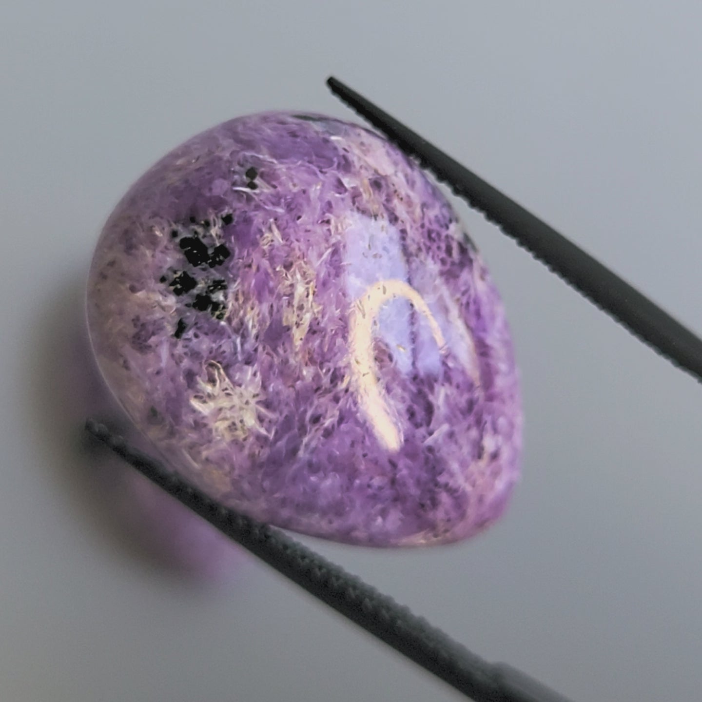 31.48tcw matching pair of Charoite Cabochons